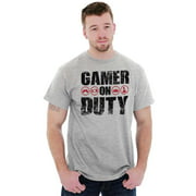 Gamer Mens T-Shirts T Shirts Tees Tshirt On Duty Funny Video Gaming Nerd Geek