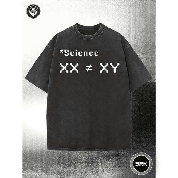 Washed Science XX Not Equal XY Graphic Vintage Oversized Grunge Y2K Short Sleeve Crewneck Cotton Unisex Men's Women's Tee Shirt