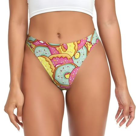 Sigee Donut and Blue for Women s G-String Panty  Low Rise  Soft Lace Perfect for Everyday Wear or Special Occasions-Large