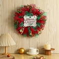 thumbnail image 4 of YOHAVEN Front Door Christmas Wreath 18" Artificial Flower Linen Bow Holiday Decorations for Home Outdoor Indoor, Elegant Door Hanging, Festive Wall Centerpiece, Seasonal Xmas Decor, 4 of 6