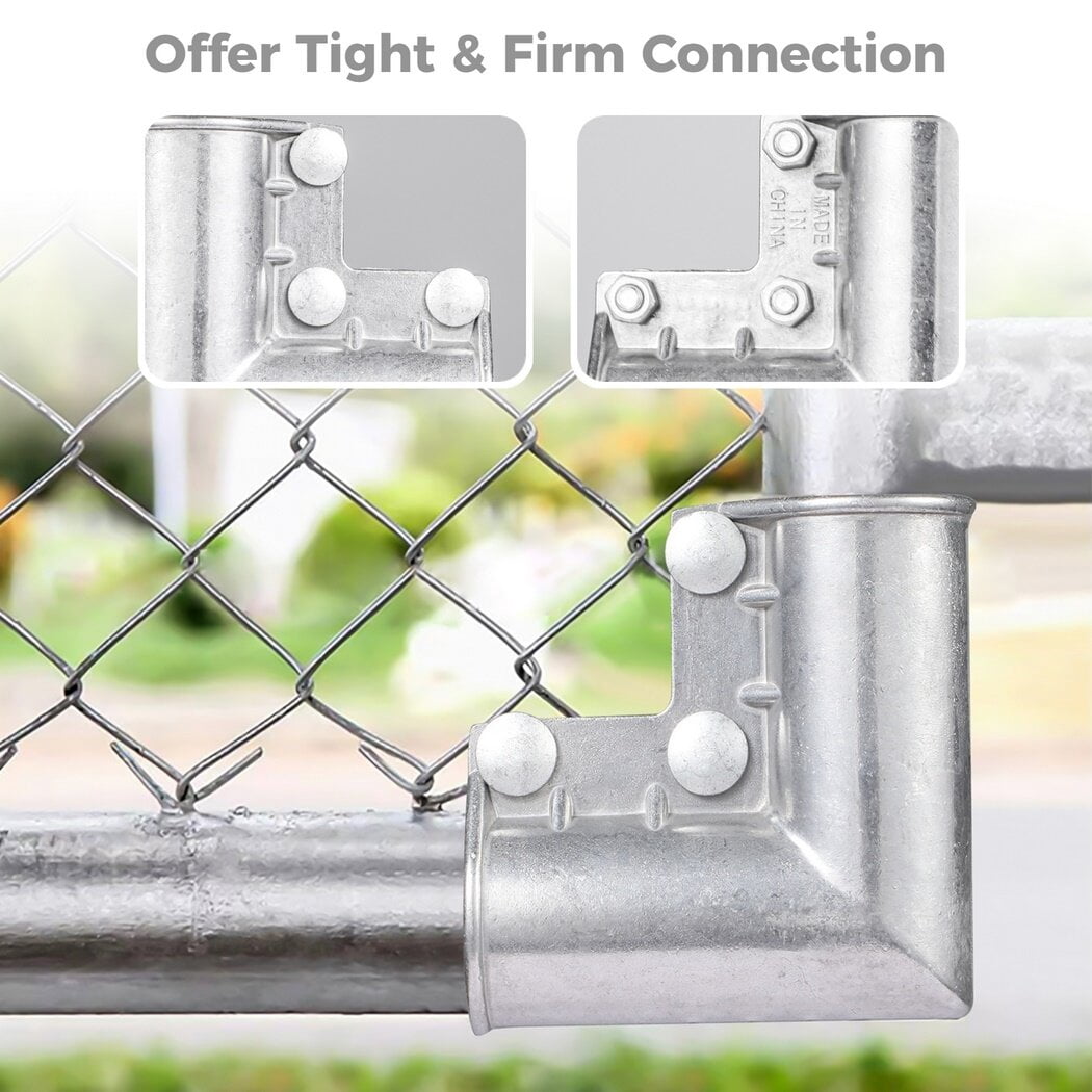 Chain Link Fence Parts 32mm Chain Link Fence Gate Elbow Corner Bracket -  Aluminum Fencing Hardware Repair Kit UKCOCO 32mm Chain Link Fence Gate  Elbow Aluminum Corner