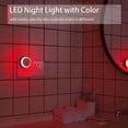 thumbnail image 4 of Red Night Light, LED Night Light with Plug, Round, Light Sensor, Energy Efficient, Set of 2, 4 of 5