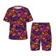 thumbnail image 1 of Fotbe Skull Pijama Estampada de 2 Piezas para Niños – Ropa de Dormir de Manga Corta Cómoda para Niños y Niñas, Camiseta y Shorts de Algodón-Medium, 1 of 6