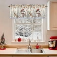 thumbnail image 2 of Valance Curtains for Kitchen Windows Winter Snowman Reindeer SnowRod Pocket Valance Xmas Tree Leaves VintageShort Window Curtain Topper for Bedroom Living Room Bathroom 42x12in, 2 of 7