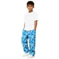 thumbnail image 6 of LNZGNM Loose Sweat Pants for Boy Camo Graphic Print Lounge Pants Athletic Track Pants Drawstring Elastic Waist Uncuffed Trousers with Pockets for Gym 3-15 Years, Light Blue, 6 of 8