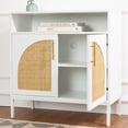 thumbnail image 5 of Best Choice Products Arched 2-Door Rattan Cabinet, Sideboard, Buffet, w/ Cord Cutout, Adjustable Storage Shelf - White, 5 of 9