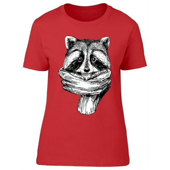Sketch Of Racoon T-Shirt Women -Image by Shutterstock, Female x-Large