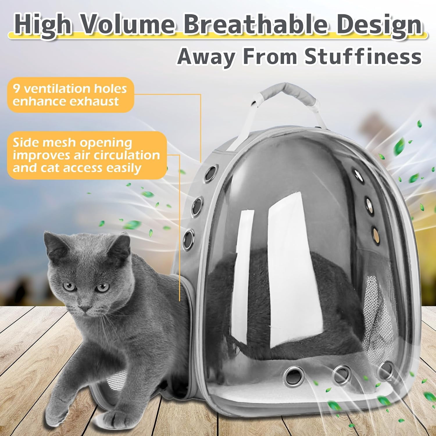 Airline-Approved Cat & Small Dog Backpack Carrier – Transparent Bubble Space Capsule Travel Bag for Hiking & Outdoor Use
