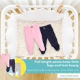 thumbnail image 2 of Spasilk Baby Girls Cotton Pull on Footie Pants Leggings with Feet, Pack of 3, Pink & Navy, 2 of 5