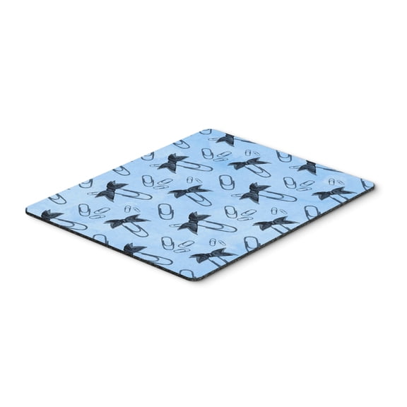 Watercolor Paper Clips Blue Mouse Pad Hot Pad or Trivet