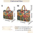 thumbnail image 2 of FORMRS Womens Corduroy Tote Bag Crossbody Shoulder Handbag with Pocket, Red Colorful Flowers with Dots, 2 of 7