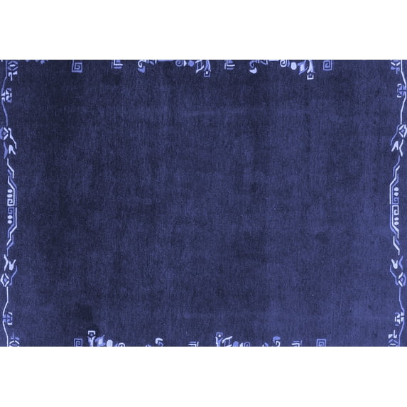 Ahgly Company Indoor Rectangle Abstract Blue Modern Area Rugs, 3' x 5'