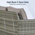 thumbnail image 2 of Gymojoy Patio Sofa, All Weather Outdoor Rattan Wicker 3-Seat Sofa High Back Couch with Premium Cushions for Garden Backyard Porch, 2 of 10