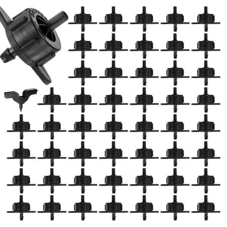 Uxcell 50Pcs Drip Irrigation Sprinkler Heads 1 GPH Irrigation Emitter Drippers for Gardening System/Lawn [Black]