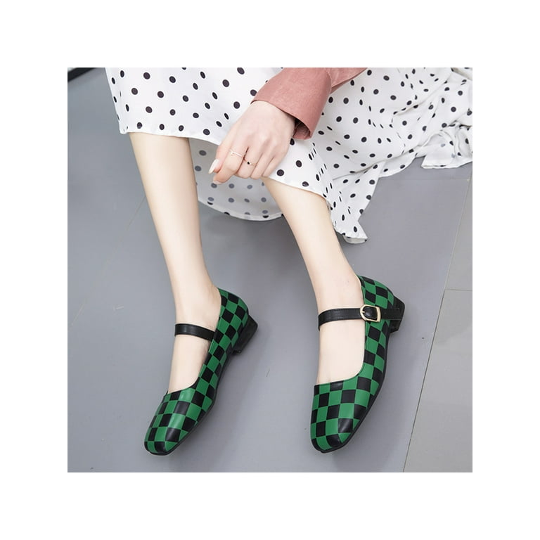Green mary jane 2025 flats