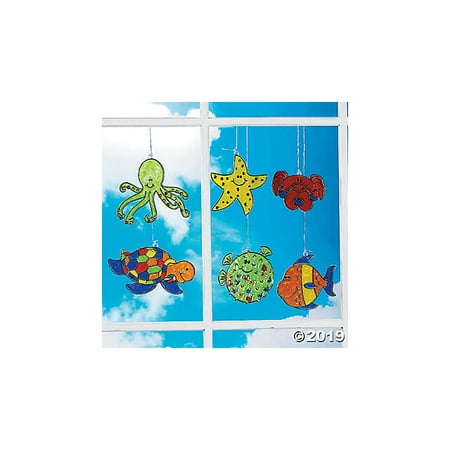24 Paint Your Own Under the Sea Sun Catchers Kids Craft - octopus, star crab, turtle, blowfish and tropical