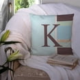 thumbnail image 3 of Carolines Treasures CJ1003-KPW1414 Letter K Initial Monogram - Blue Stripes Decorative   Canvas Fabric Pillow 14Hx14W, 3 of 4