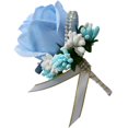 thumbnail image 3 of Artificial Rose Flower Boutonniere Corsage Brooch Pin Handmade Floral Silk Fabric for Grooms Groomsmen Bridal Bridesmaids Prom Party Wedding Decor ,, 3 of 9