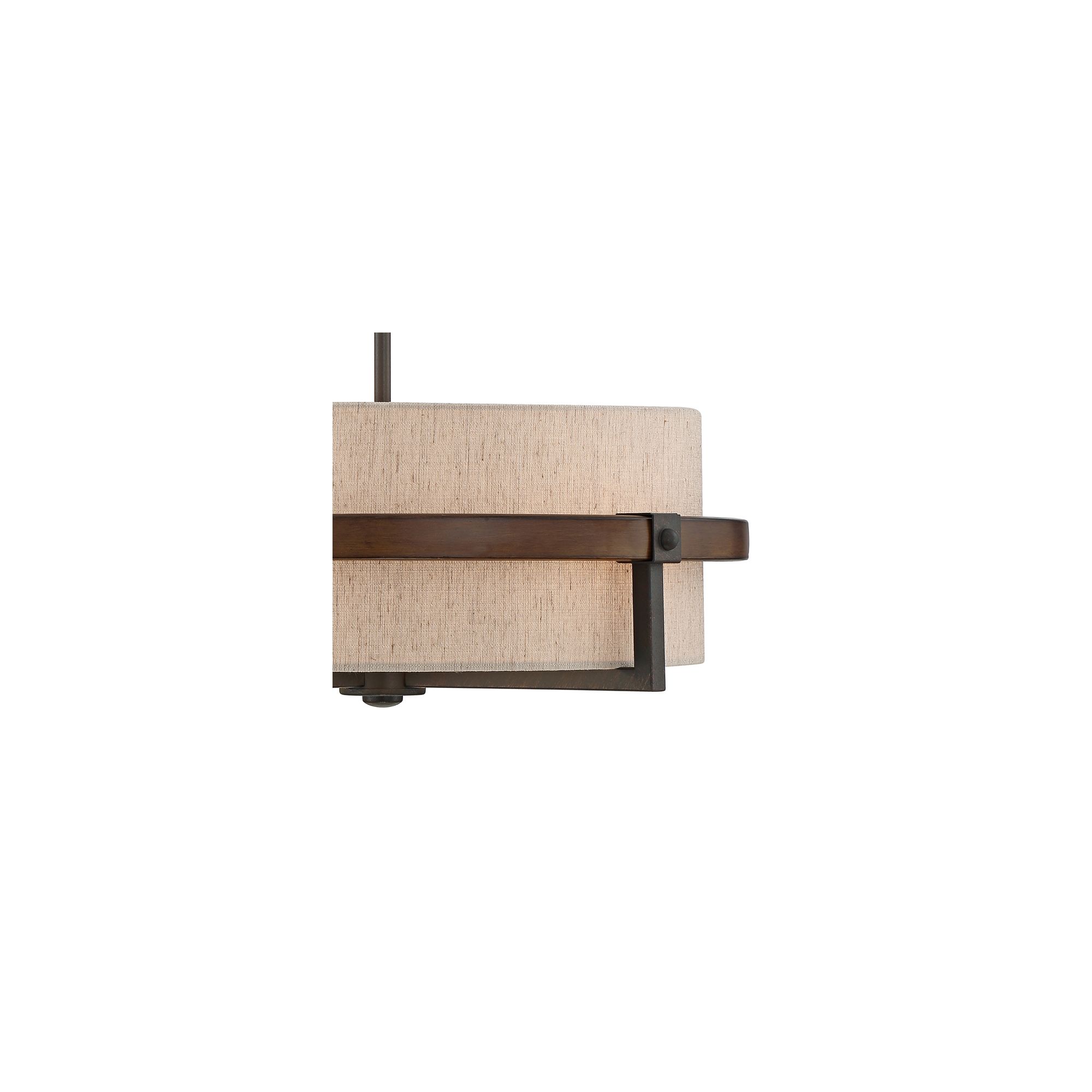 Possini Euro Design Castille Bronze Faux Wood Pendant Chandelier 22" Wide Farmhouse Rustic Tan Shade 4-Light Fixture for House