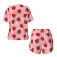 thumbnail image 2 of Sigee Strawberry for Sleepwear Casual Pjs with Pockets Women's Pajamas Sets Shorts 2 Piece Short Sleeve Lounge Sets 4X-Large, 2 of 9