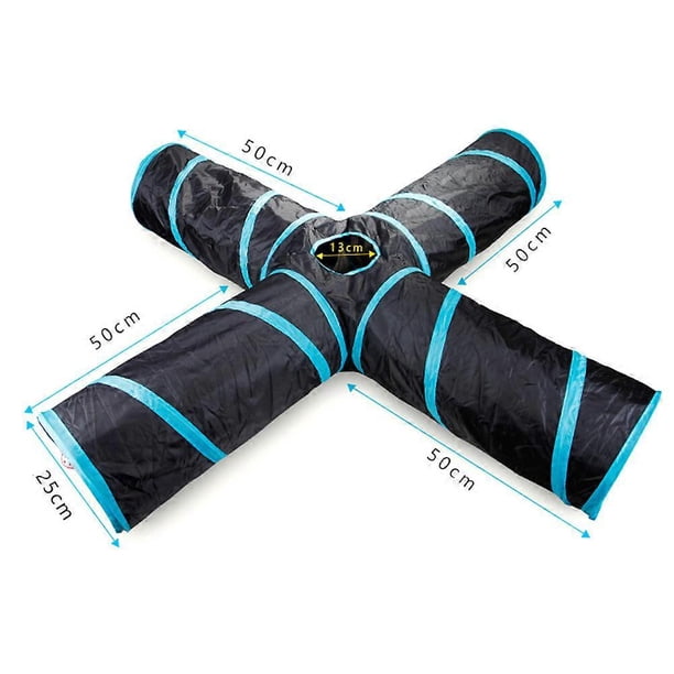 Cat Tunnel 4 Way Pet Play Tunnel Collapsible Tunnel Toy for Cats Dogs Rabbits Pets