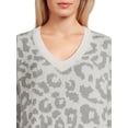 thumbnail image 3 of Dreamers By Debut Women's Oversized Tunic V Neck Sweater, Midweight, 3 of 5