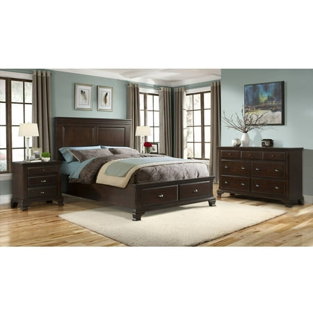 Brass Cherry Bedroom Set (Picket House Furnishings Brinley Cherry Bedroom Set with Storage Bed, Multiple Sizes and)