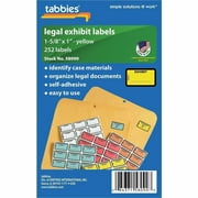 Tabbies, TAB58090, Color-coded Legal Exhibit Labels, 252 / Pack, Yellow