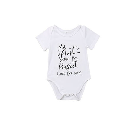 

Newborn Infant Baby Boy Girl My Aunt Romper Bodysuit Jumpsuit Clothes Outfits