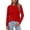 a-244RD444, variant on Womens Solid Color Crew Neck Long Sleeve Relaxed Fit Slub Knit Soft Stretchy TShirt For Casual Daily Wear Soft Top