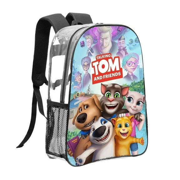 Talking Tom Pattern Transparent Backpack Lightweight And fashionable Showcasing Personality And Leading The Trend