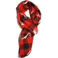 thumbnail image 2 of Soft Lightweight Sheer Fall Winter Christmas Infinity Scarf for Women, Cozy holiday Gift for Girls Teens Red Black Buffalo Plaid with Reindeer, 2 of 5