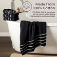 thumbnail image 3 of Lavish Home 6-Piece Combed Cotton Rice Weave Towel Set (Black), 3 of 8