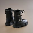thumbnail image 7 of BOBOGOJP Girls Boys Ankle Boots Side Zipper Combat Shoes with Lace Up for Toddler/Little Kid/Big Kid Black for Size 12.5, 7 of 7
