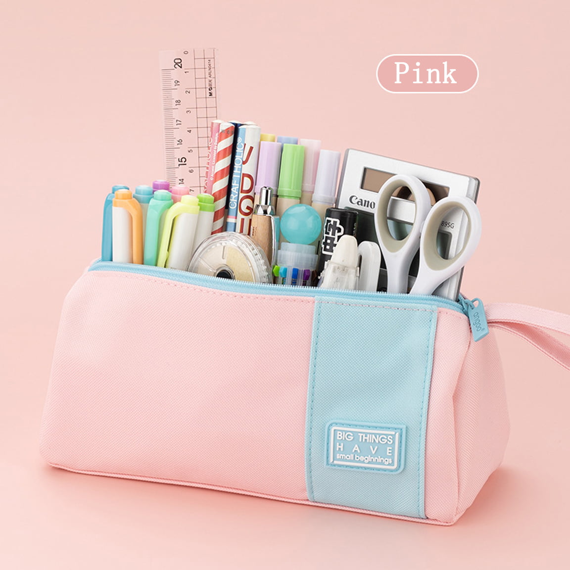Light Pink Graphic Pencil Cases Stationery Zipper School 19cm Office  Cosmetics Pouches Artists Designer Prints Gifts Bags Purses Students Girls  Cute