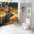 thumbnail image 7 of Orinice Deer Antlers Christmas Tree Bathroom Decor Set with Hooks Polyester Fabric Shower Curtain Set Washable, Multi-Size Colorful Luxurious Graphic Print Waterproof Bathroom Decor Sets 60x72, 7 of 7