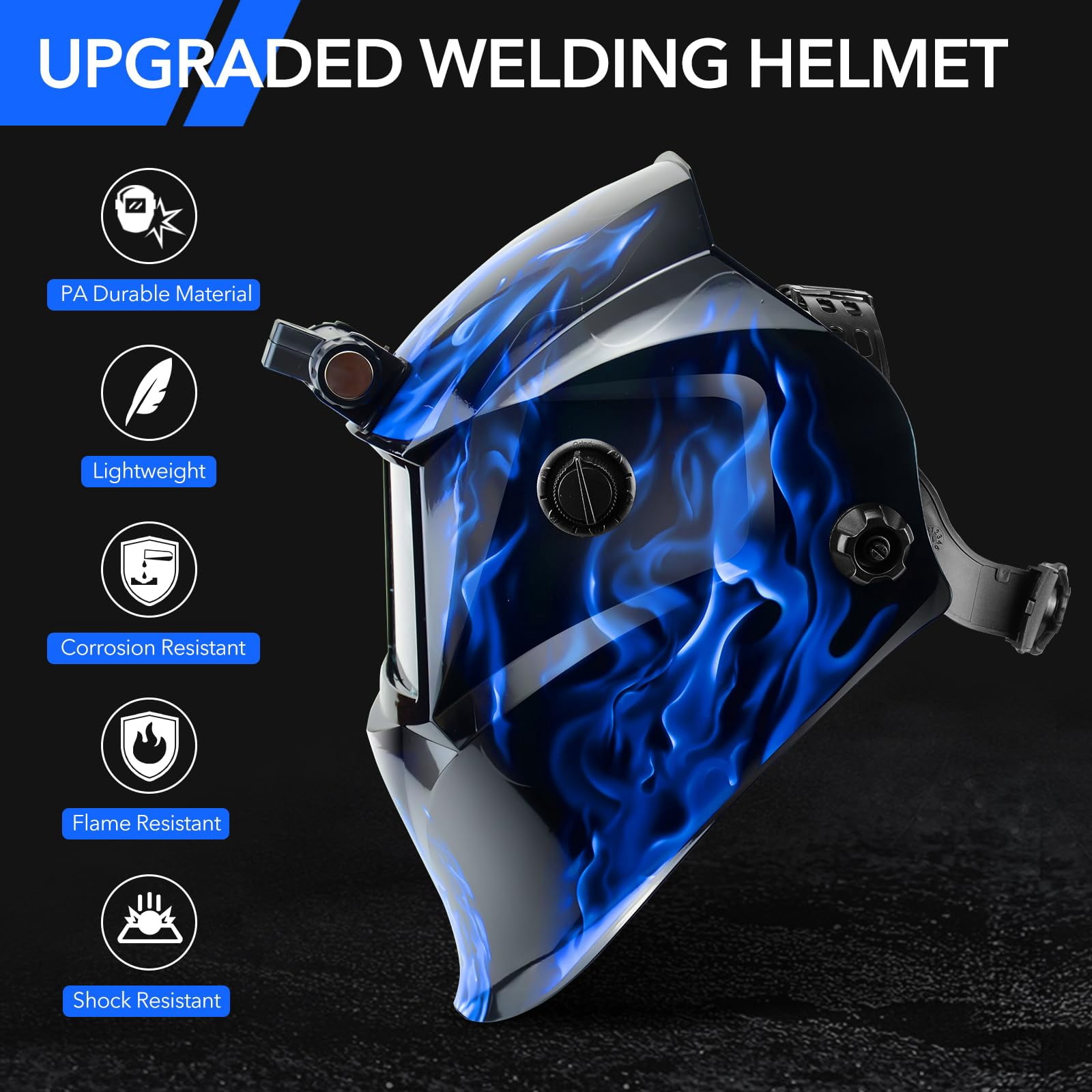 Welding Hood Auto Darkening Welding Helmet with Light True Color 1/1/1/2 Top Optical Clarity Wide Shade 9-13 Welding Mask with Grinding Weld Helmet