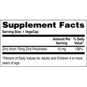 Zinc Picolinate 15mg (NON-GMO) 100 Vegecaps by Health Thru Nutrition