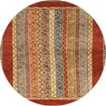 thumbnail image 1 of Ahgly Company Tapis Rond Abstrait Rouge pour Intérieur, 4 Pieds Rond, 1 of 6