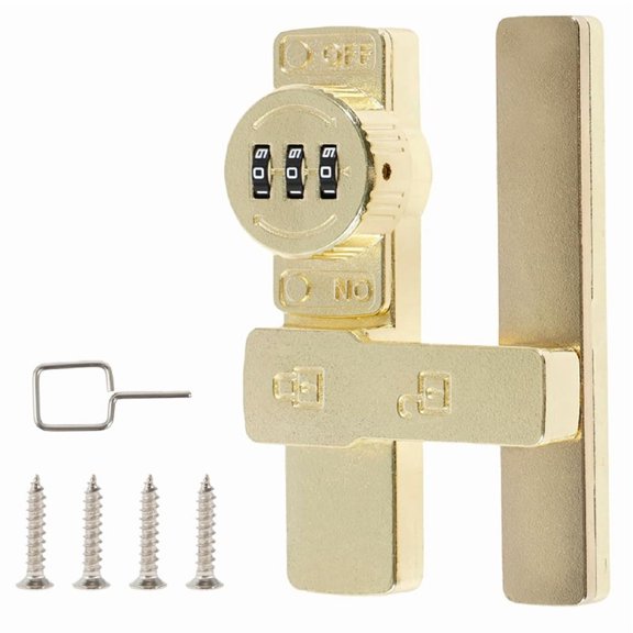 Barn Door Lock, Flip Latch Lock with 3 Digit Combination,180 Degree Sliding Door Password Locks (180°)
