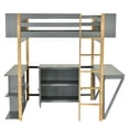 thumbnail image 5 of Loft Bed with Built-in Storage Cabinet and Cubes, Foldable Desk, Wooden Loft Beds Frame with Stylish Design, Wood High Loft Beds with Ladder(Gray, Full), 5 of 9