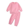 thumbnail image 2 of Gubotare Boys Outfits Boy's 2 Piece Outfits Graphic Hoodie Sweatshirt and Jogger Sweatpants Set Tracksuit Size 5T 6T (Pink,5-6 Years), 2 of 4