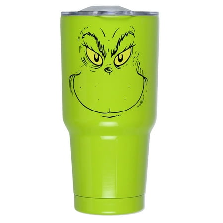 Dr Seuss's The GRINCH Who Stole Christmas Classic Holiday Festive 30oz Drink Travel Tumbler Cup with Clear Lid