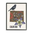thumbnail image 2 of Stupell Industries Colorado State Flower & Bird Detailed Flower Pattern Graphic Art Gray Framed Art Print Wall Art, Design by Valentina Harper, 2 of 5