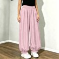 thumbnail image 4 of Rvasteizo Girls Ruffled Hem Pants Wide Leg High Waist Elastic Waist 5-15Y Kids Bottoms 7 Years, 4 of 5