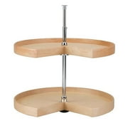 HD RSLD.4BW.472.28.1 Kidney Banded Wood Lazy Susan 2-shelf Set, 28 in. by HD
