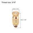 thumbnail image 2 of Unique Bargains Brass Misting Nozzle - 3/16-inch Threaded 0.2mm/ 0.008" Orifice Diameter Fogging Spray Head  Golden, 2 of 4