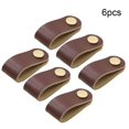 thumbnail image 1 of 6 Pcs Poignées en Cuir Poignée Porte Armoire Tiroir Bureau Armoire Bouton Mobilier, 1 of 7