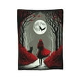 thumbnail image 7 of DouZhe Ultra-Soft Micro Fleece Lightweight Flannel Bed Blanket, Fable Wolf Girl Predator Print Cozy Warm Throw Blankets, 50"x40", 7 of 7