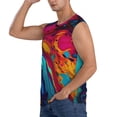 thumbnail image 3 of Fotbe Colorful Abstract Swirls Men's Camiseta sin Mangas Estampada para Hombres, Playera Casual para Gimnasio, Entrenamiento, Playa-X-Large, 3 of 7
